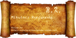 Mikulecz Kunigunda névjegykártya